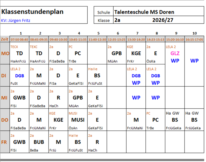 2a_Stundenplan